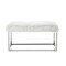 Verity Faux Fur Metal Frame Ottoman Bench With Gold/Chrome Legs